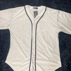 Pro Vision White Baseball Style Jersey (Size M) – Minor Stains – See Photos