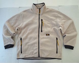 NWT  REI  Trailsmith Polartec  Fleece Jacket  Full Zip  Beige Black  Women  Size Small