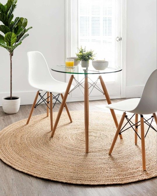 Brand New 100% Farmhouse JUTE RUG HANDWOVEN BRAIDED BAMBOO REVERSIBLE $799 New