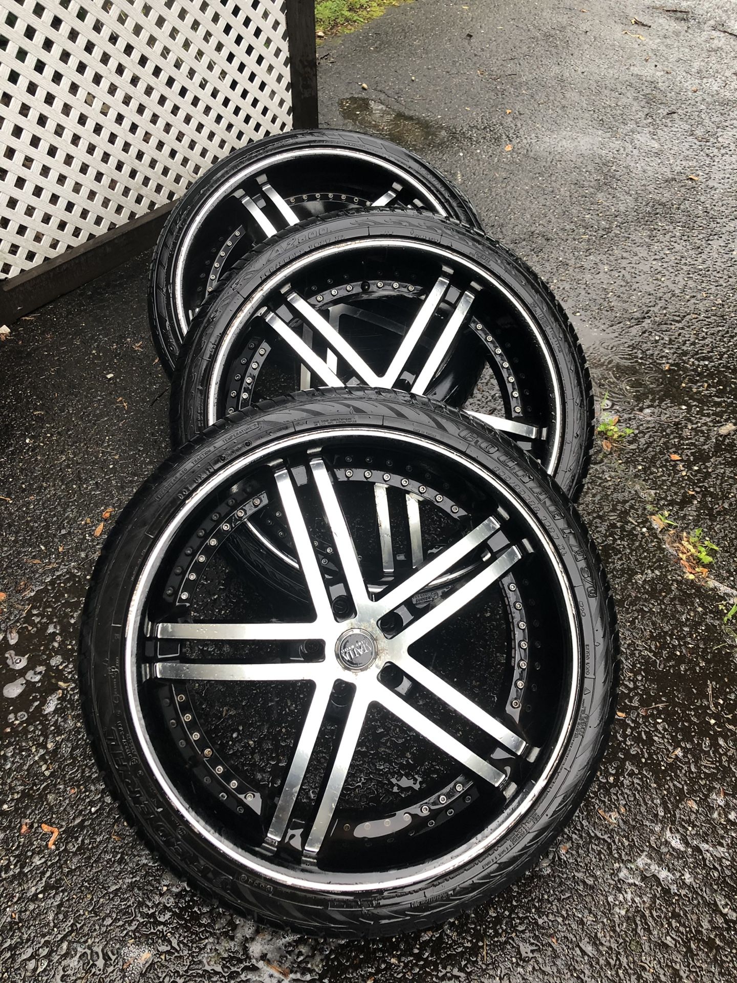 Status 22” Rims (22x9 5x114.3) w/ tires (265/35r22)