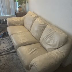 White leather Couch