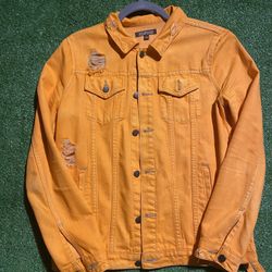 Elwood Orange Ripped Jean Jacket