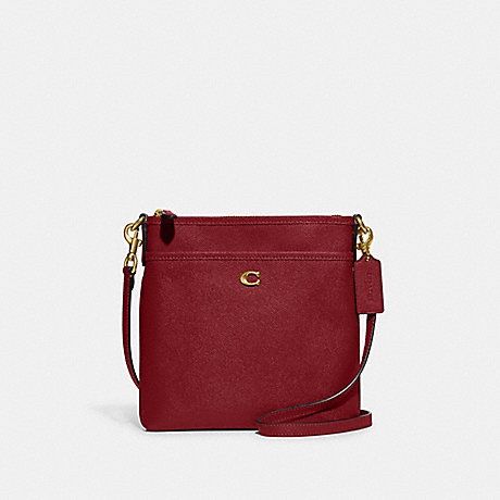 NWT Coach Kitt Messenger Crossbody Brass/Cherry