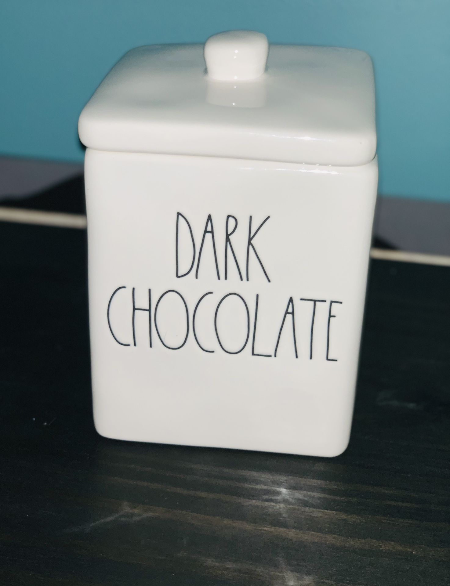 Rae Dunn Dark Chocolate Square Canister