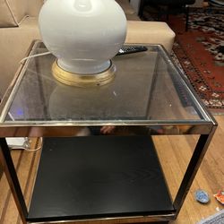 Pair Of Glass Top End table- Aiden Lane