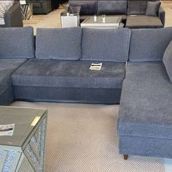 Lemy Smoke Grey Oversized Sleeper Storage couch sectional sofa / same day delivery $1599