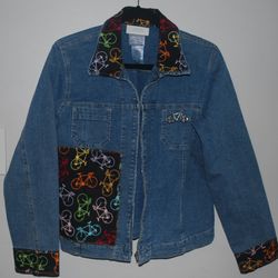 Jean Jacket With Bicycle Motif Women’s 12