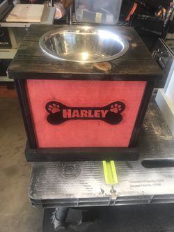 Wood Dog Feeders w/storage