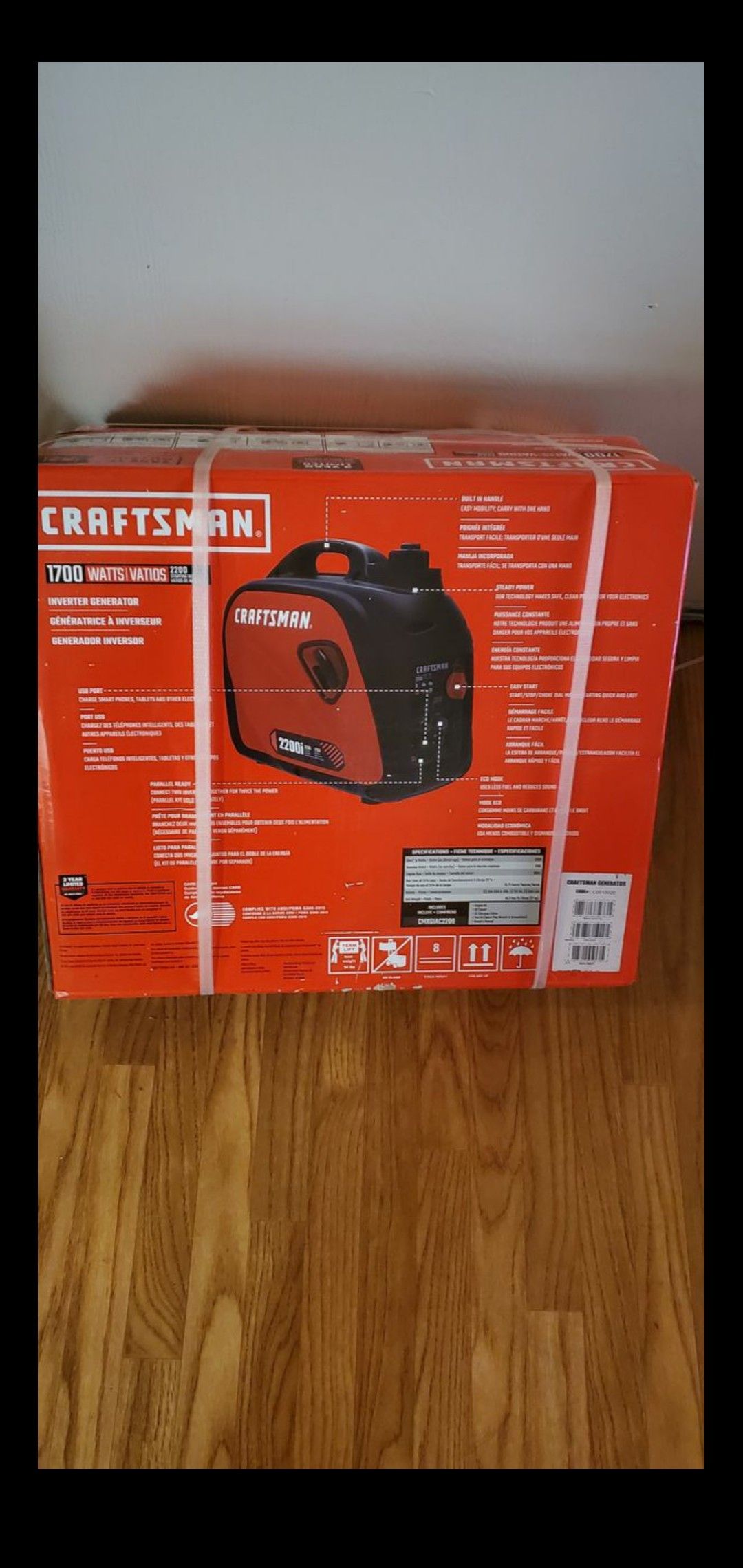 BRAND NEW, CRAFTSMAN 2200-Watt Inverter Gasoline Portable Generator Item #1028246Model #CMXGIAC2200 . $440, NUEVO.