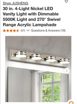 30 in. 4-Light Nickel LED Vanity Light