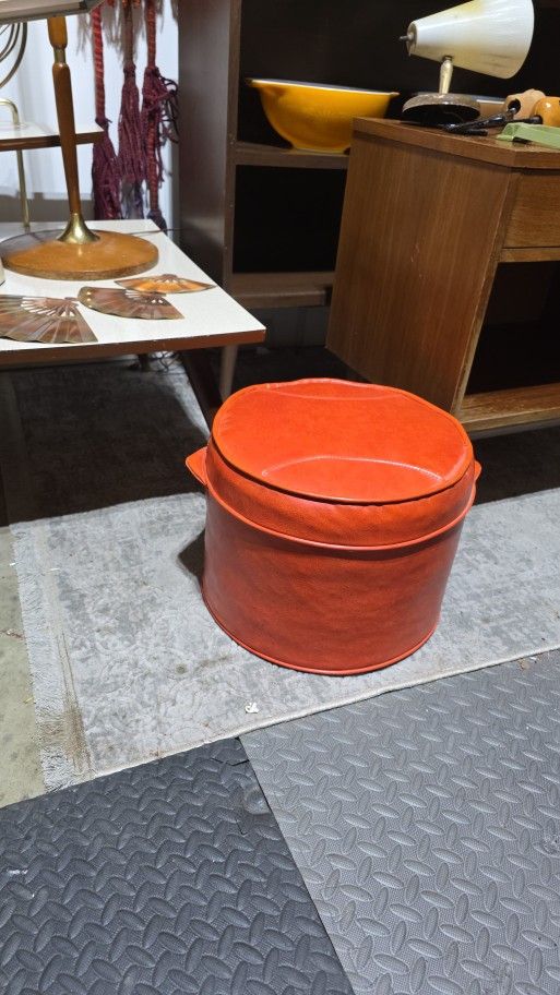 MCM Orange Leather Ottoman