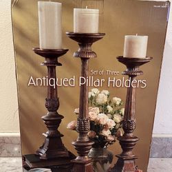 Antique Pillar Candleholders
