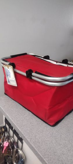 Andover Red Insulated Picnic Basket Cooler Bag