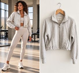 Abercrombie & Fitch Cropped Zip-Up Sweatshirt