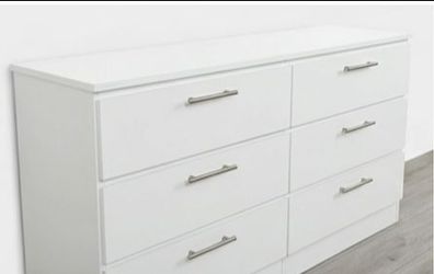 Clean White 6-Drawer Dresser – $50