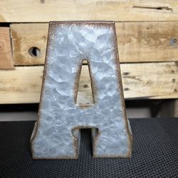 Galvanized Metal Letter Wall Decor