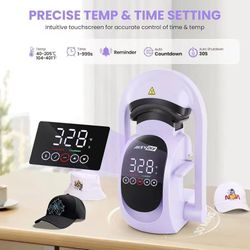 AKEYDIY 3-in-1 Auto Cap Heat Press Machine, Hat Heat Press with 3pcs Replaceable Heating Pads
