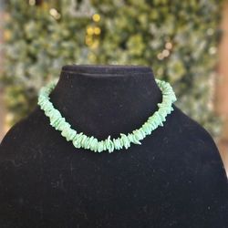 Vintage Green Shell Surf Necklace 
