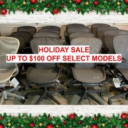 HOLIDAY SALE Herman Miller Remastered Aeron, Classic Aeron, Embody, Steelcase Amia, Leap V2, Office