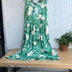 MEROKEETY Women's 2025 Summer Casual Floral Midi Dress Sleeveless Beach Vacation Tank Hawaiian Sundress 