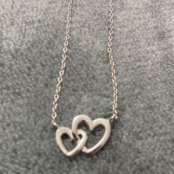 Sterling Silver Heart Duo Necklace