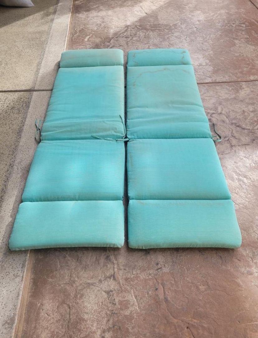 Chaise Lounge Cushions Blue Outdoor 