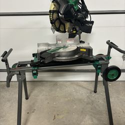 12 Inch Miter Saw with Laser Guide and Stand Hitachi