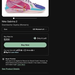 Sabrina 2 Wore Once Mint Condition 