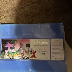 Commemorative euro Disney ticket from 1992