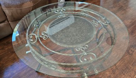 Rustic Wrought Iron Coffee & End Table