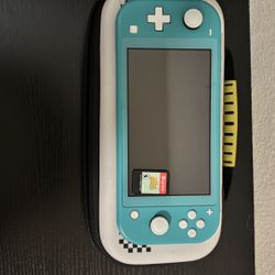 Nintendo Lite (Blue) + Pokemon case + Animal Crossing