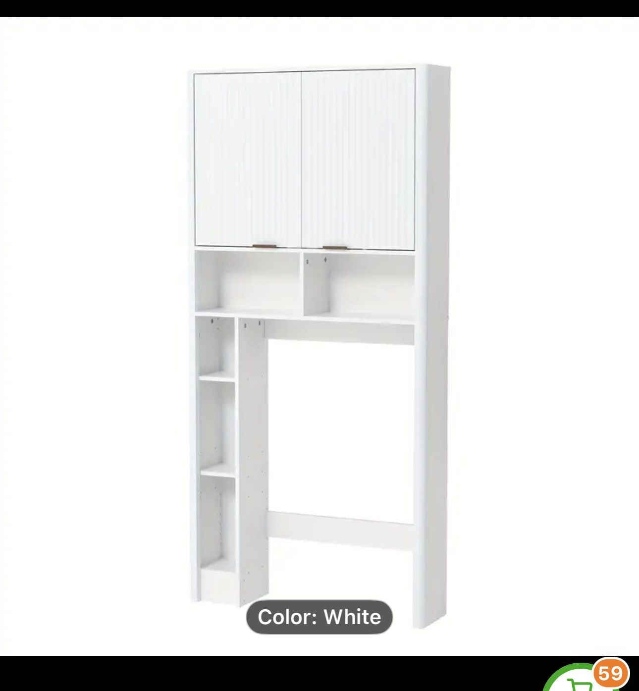WHITE Over Toilet Cabinet Storage
