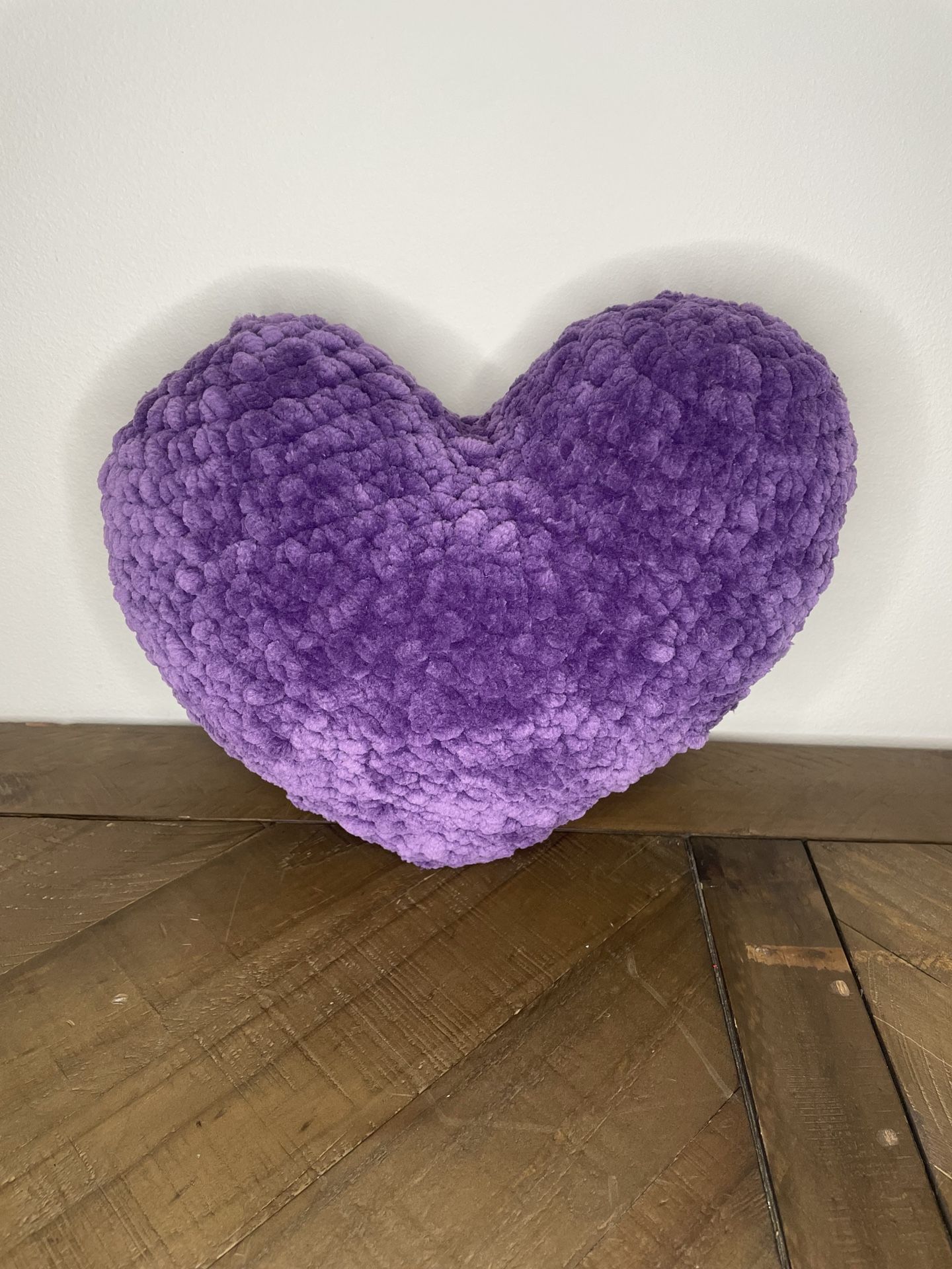 Purple Crocheted Heart Plushy