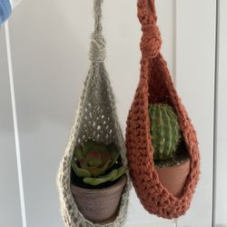 Handmade Plant Holders + Fake Plants