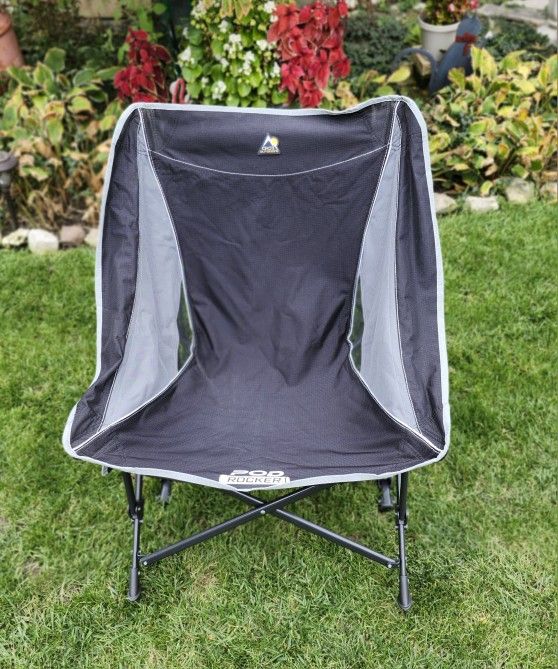 GCI Outdoor Pod Rocker Foldable Rocking Camp Chair Black