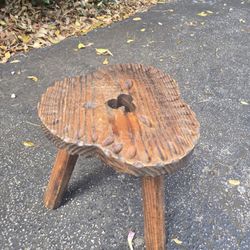 Vintage 14” Wooden Milking Stool/End Table/Plant Stand