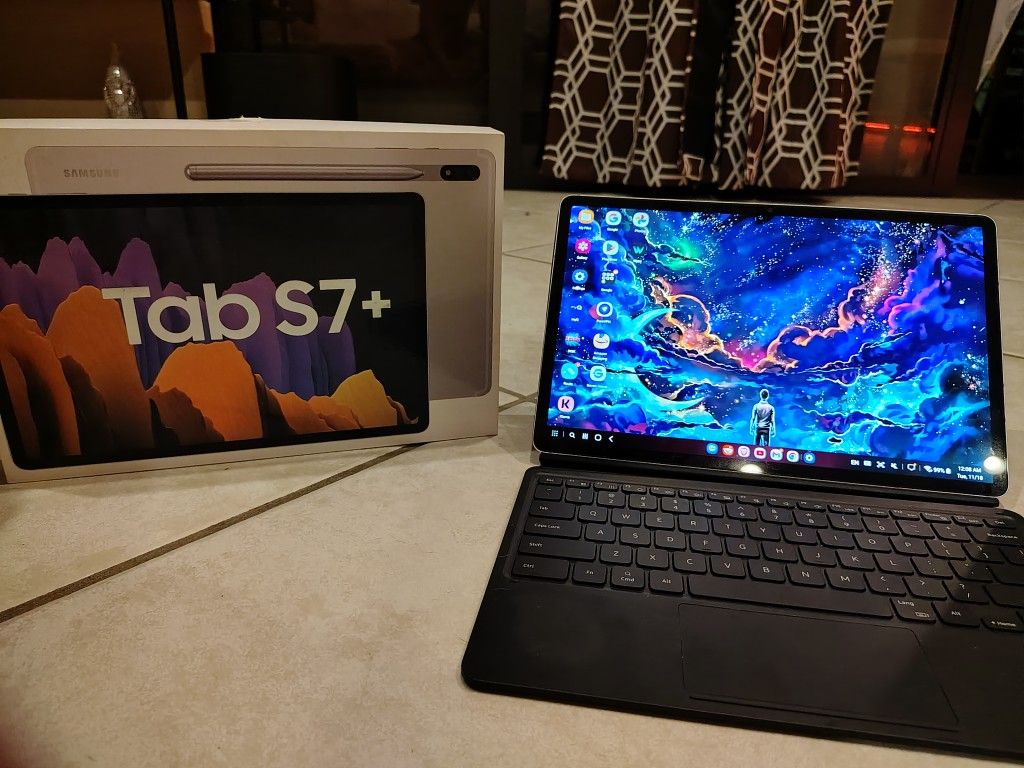 G Galaxy TabS7+ 256 Gb Model. 12gb Team And Keyboard Cover With Screen Protector