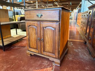 Bedside Cabinet with Ornate Brass Hardware
