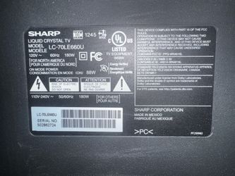 Sharp 70” LED Smart TV – Model LC-70LE660U