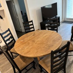Dining room table and Six chairs