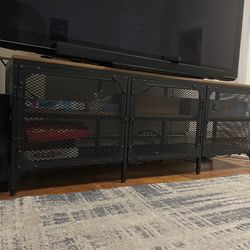 Black Mesh Gated TV Stand 
