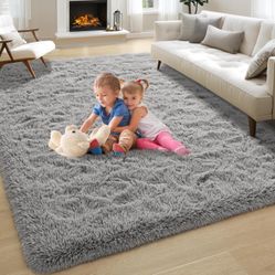 8x10 Area Rug for Living Room Large Fluffy Bedroom Rugs Ultra Soft Shaggy Carpet for Kids Girls Room Non-Slip Fuzzy Dorm Rugs Comfy Home Decor F