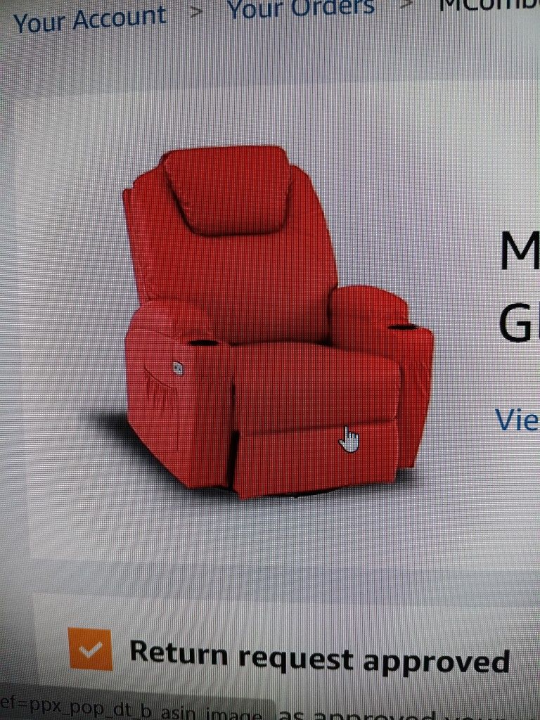 Red Faux Leather Recliner