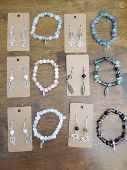 Handmade Boho Crystal Jewelry - Gemstone Bracelets & Earrings