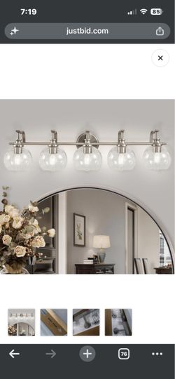 5-Light Brushed Nickel Bathroom Light Fixture