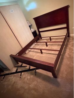Queen Bed Frame With Box Spring & Mattress
