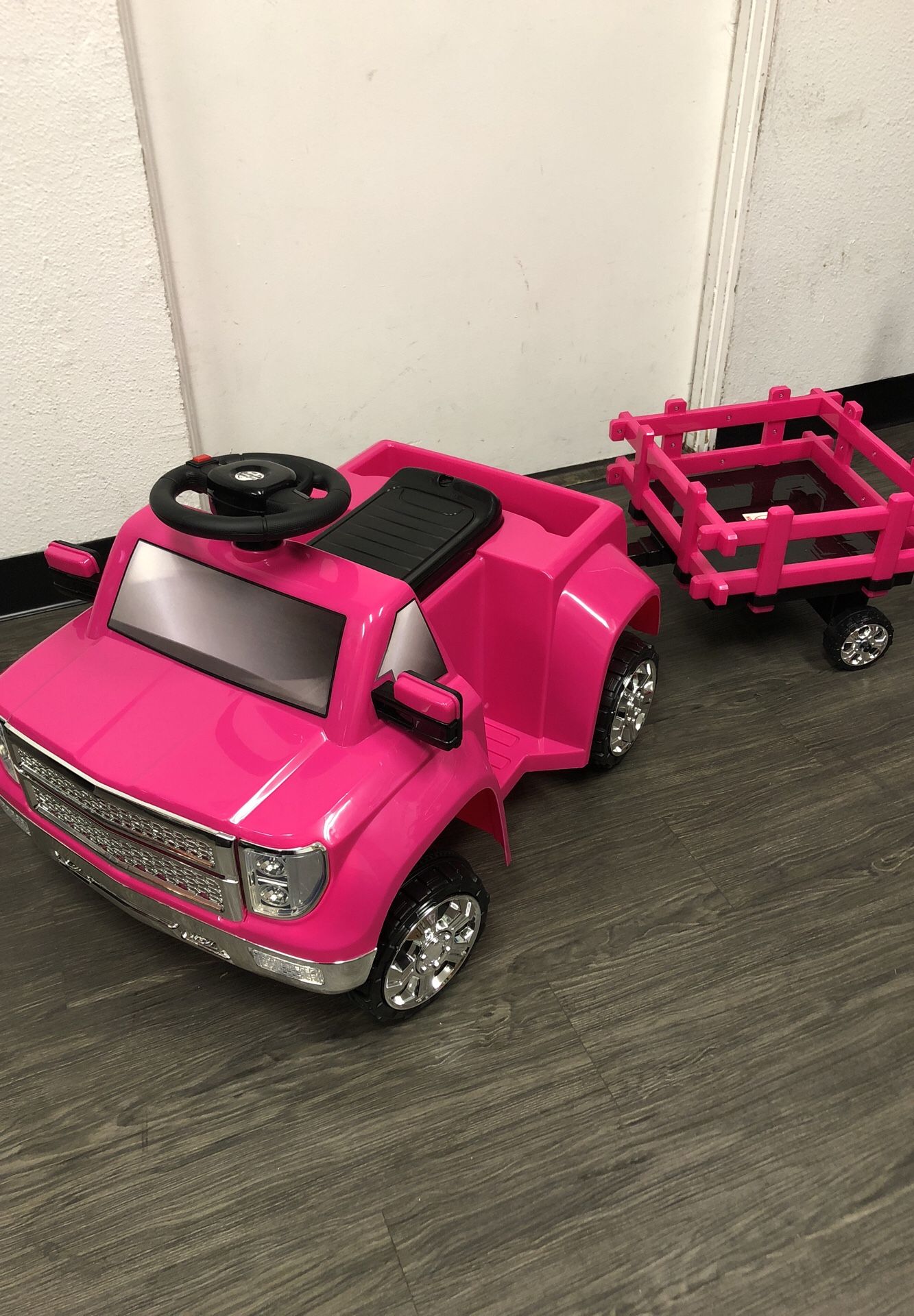 Kid Trax 6V Heavy Hauling Truck with Trailer Powered Ride On, Pink
