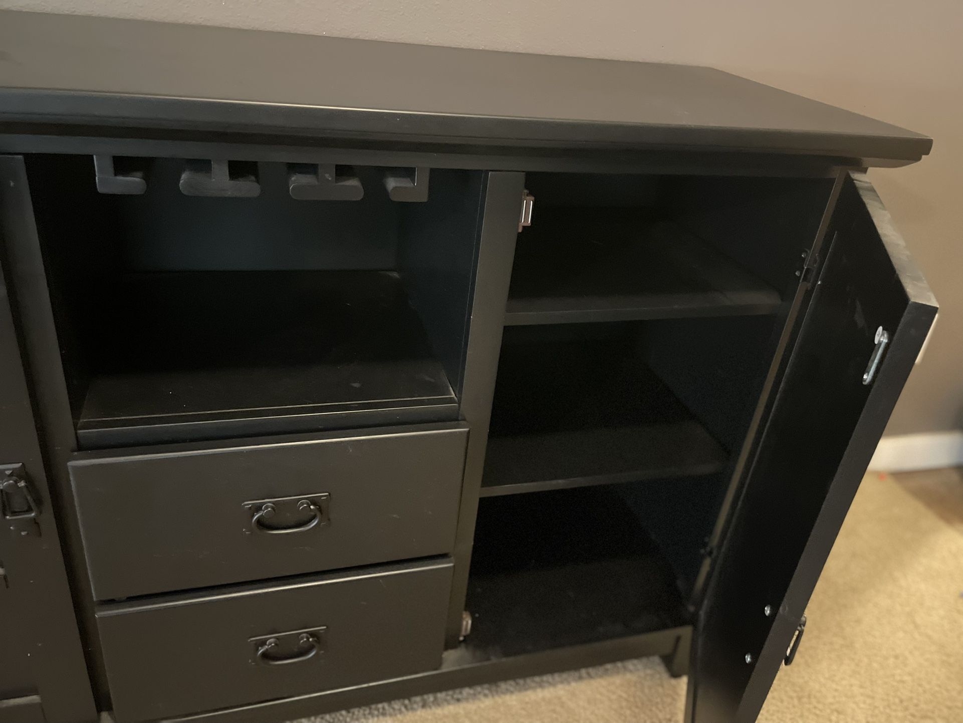 Solid Wood Black Buffet And Wine Rack for Sale in Edmonds, WA OfferUp