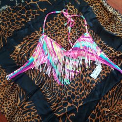 LIVE LOVE DREAM Nwe with Tags Swim Suit Top Fringe size Small