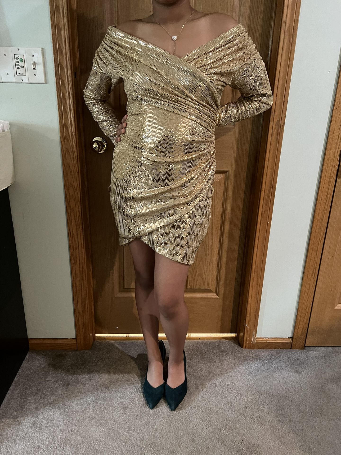 Gold Sequence BCBG Dress